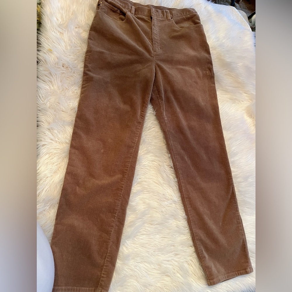 Vintage  Polo Ralph Lauren Corduroy Pants Size 14 Tan Wide Leg Tan